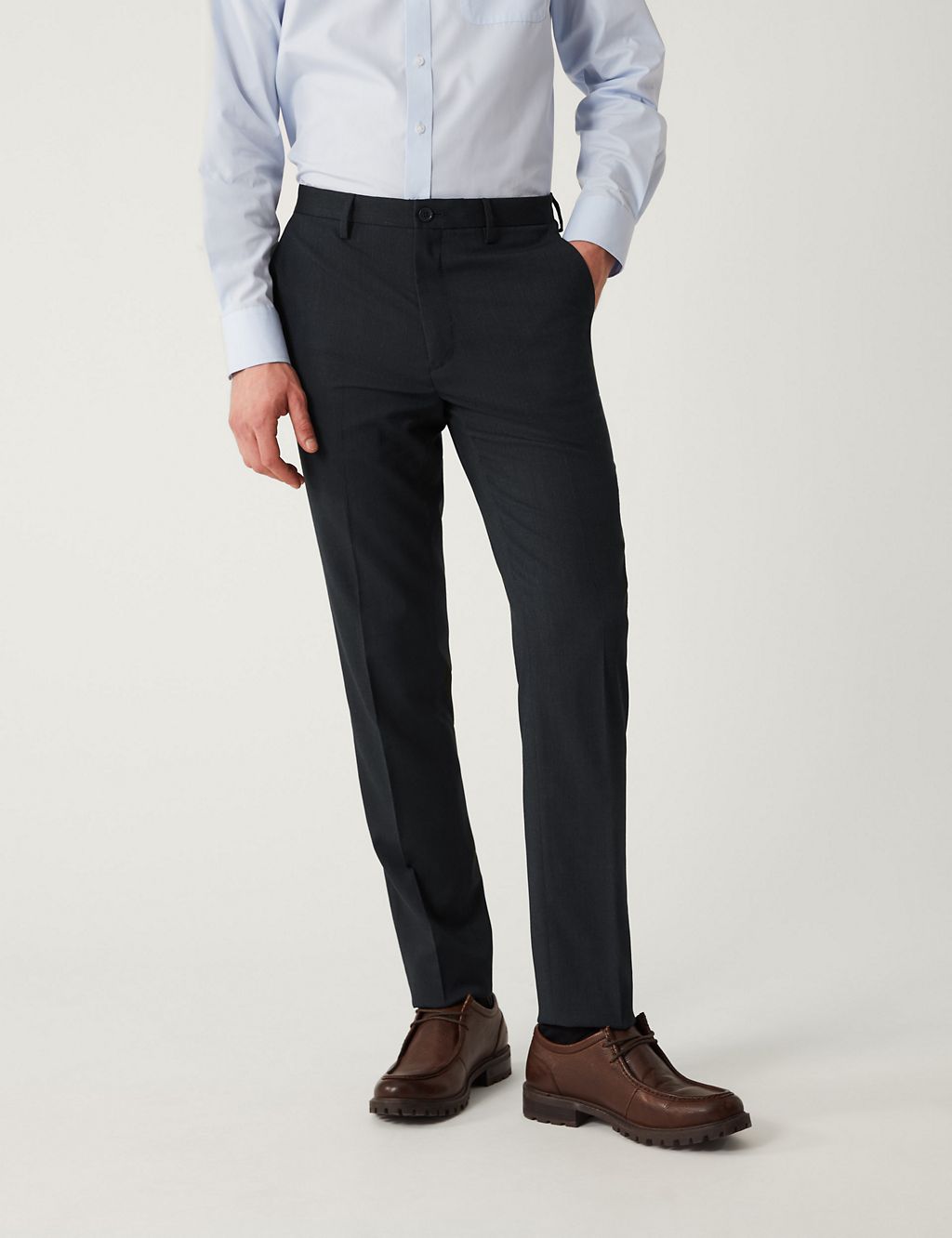 Tailored Fit Flat Front Stretch Trousers 2 of 8