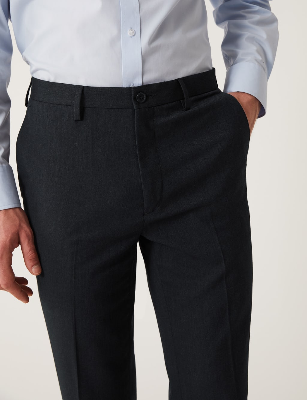 Tailored Fit Flat Front Stretch Trousers 7 of 8