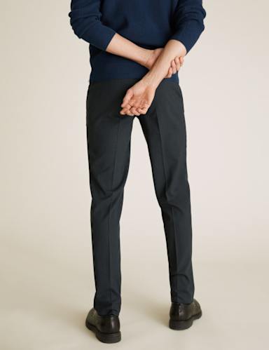 Tailored Fit Flat Front Stretch Trousers 6 of 8