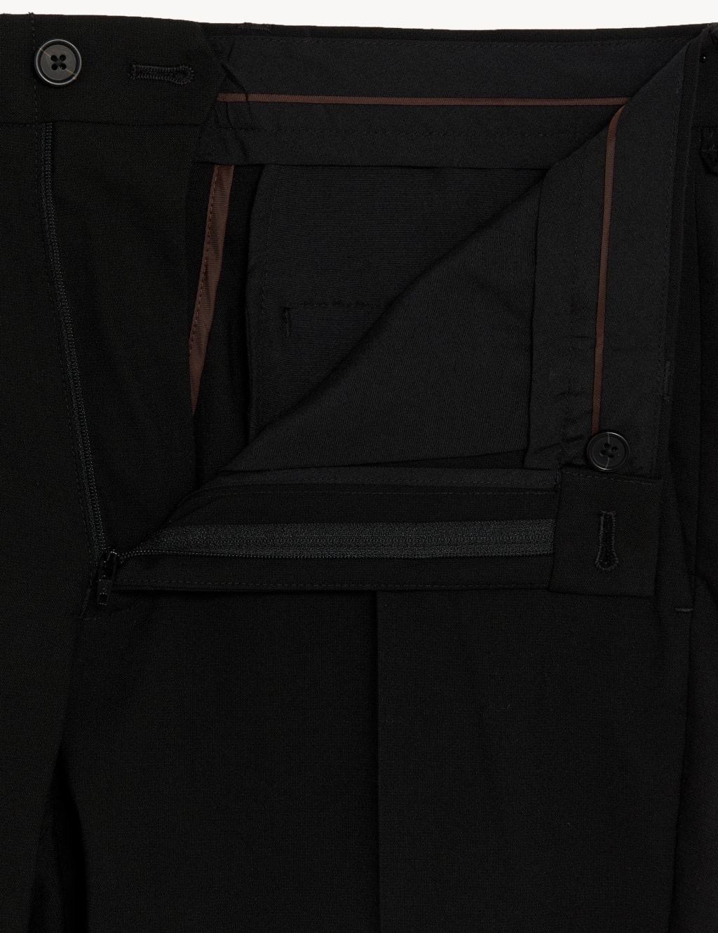 Tailored Fit Flat Front Stretch Trousers 7 of 9