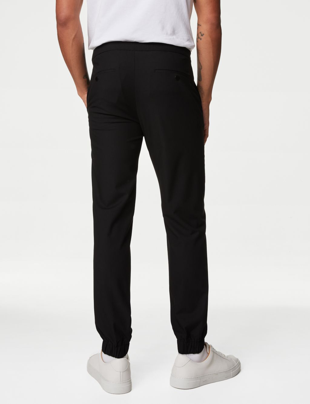 Tailored Fit Flat Front Textured Trousers 8 of 9
