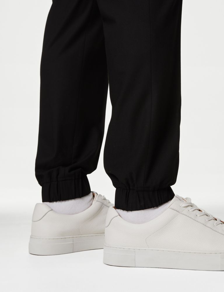 Tailored Fit Flat Front Textured Trousers 6 of 9
