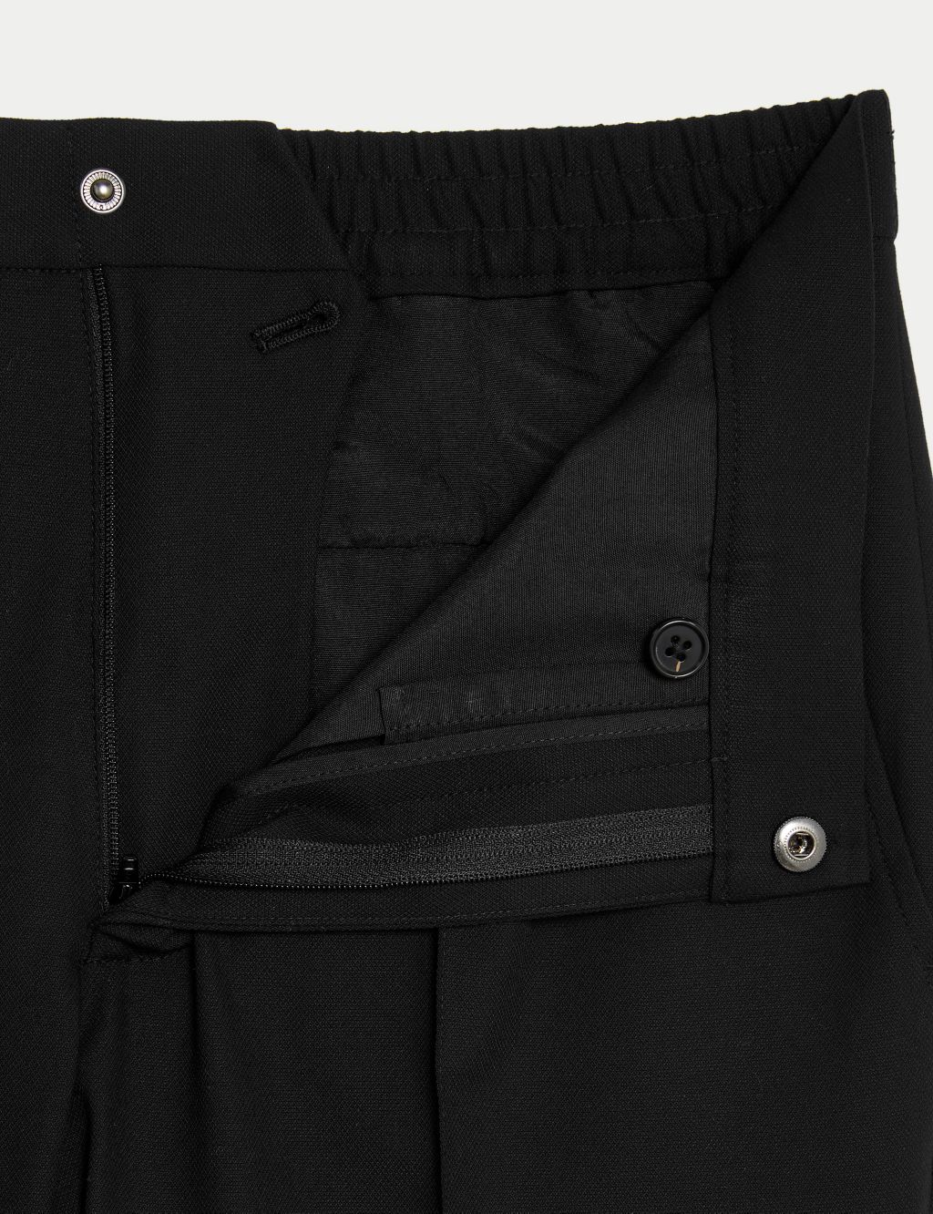 Tailored Fit Flat Front Textured Trousers 5 of 9