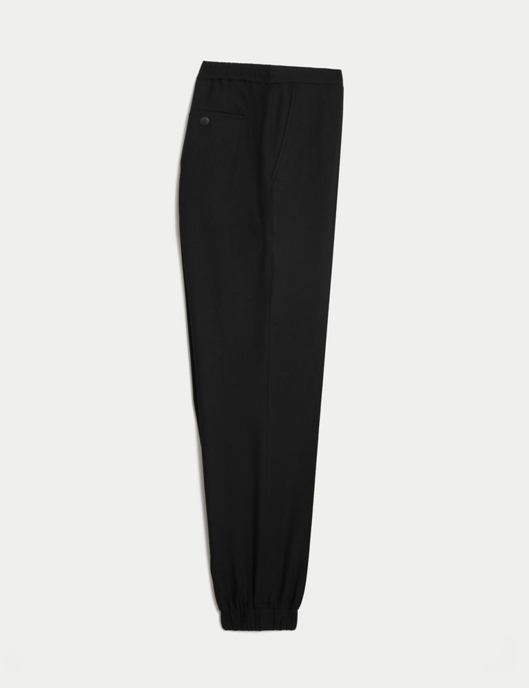 Tailored Fit Flat Front Textured Trousers 2 of 9