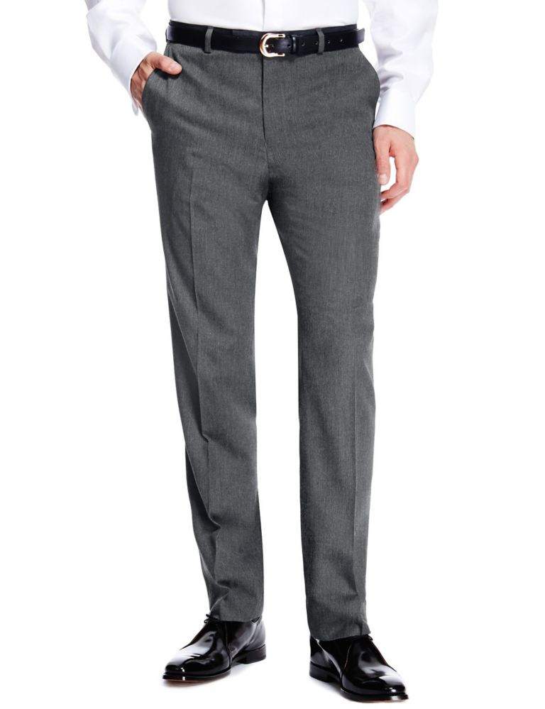 Tailored Fit Flat Front Trousers 1 of 3