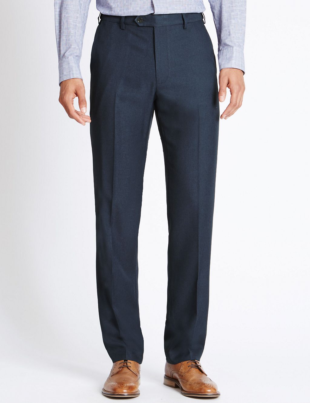 Tailored Fit Flat Front Trousers 3 of 3