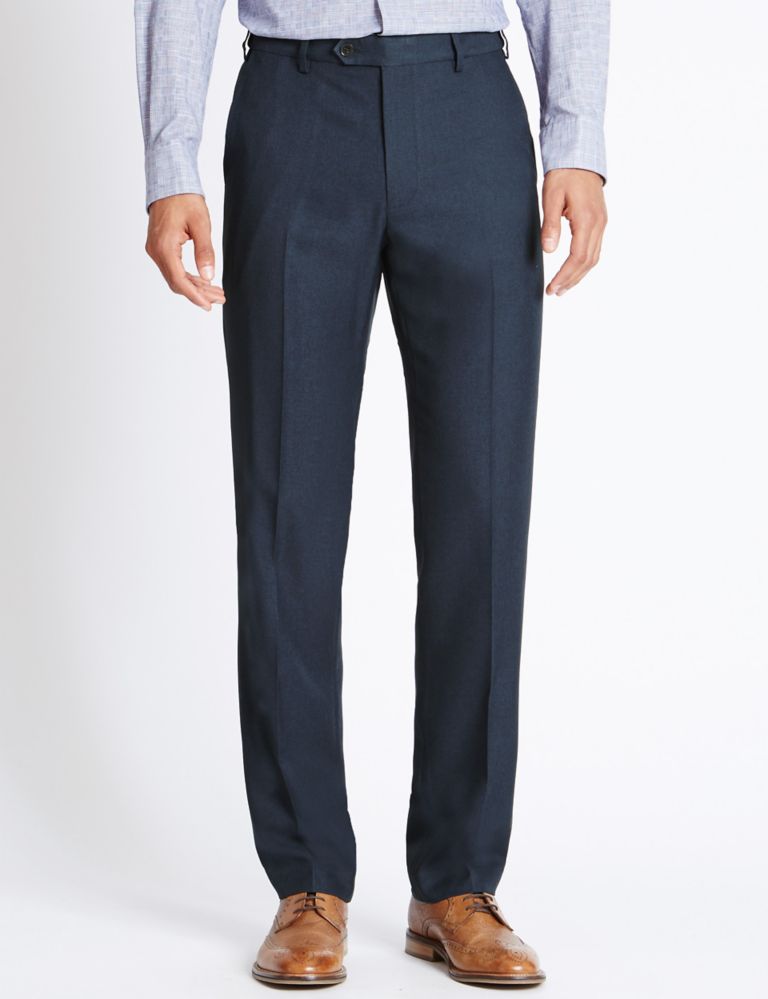 Tailored Fit Flat Front Trousers 1 of 3