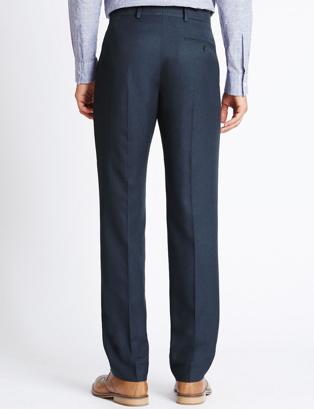 Tailored Fit Flat Front Trousers 2 of 3