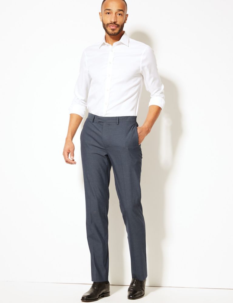 Tailored Fit Flat Front Trousers 3 of 4