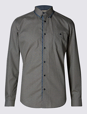 Tailored Fit Geometric Print Shirt Image 2 of 5