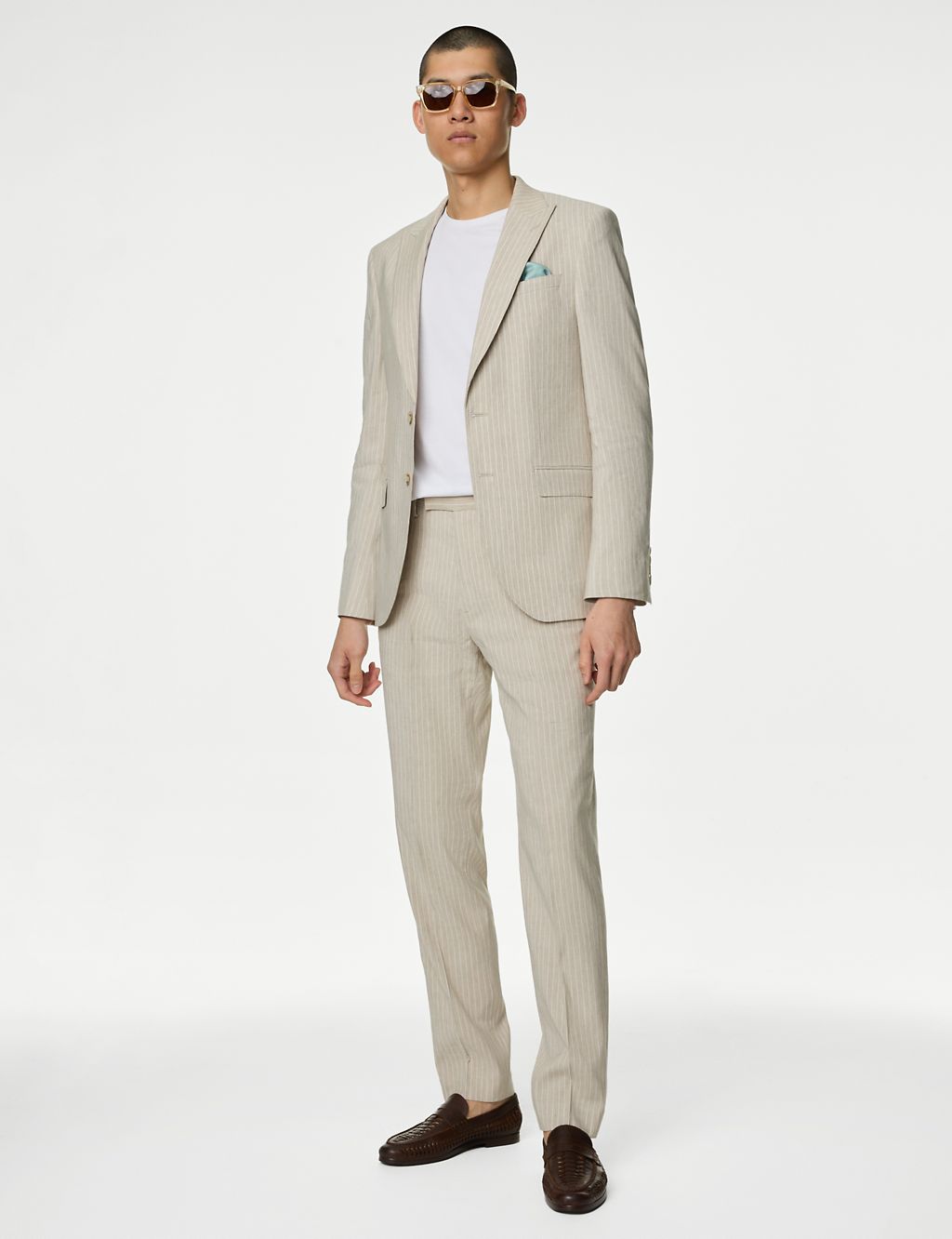 Tailored Fit Italian Linen Miracle™ Stripe Suit Jacket 4 of 6