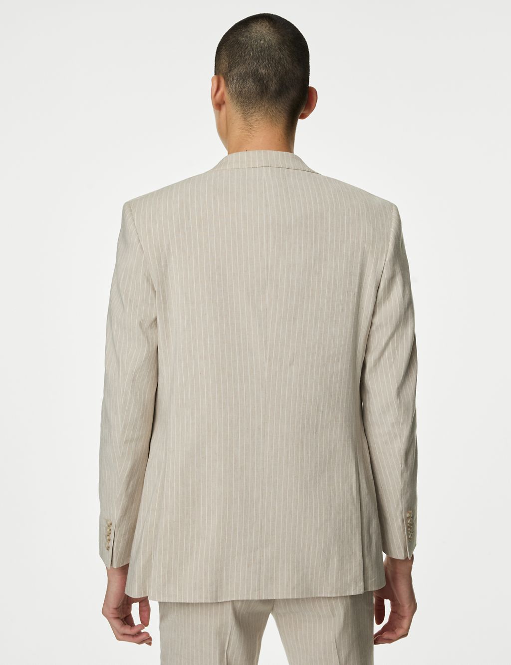 Tailored Fit Italian Linen Miracle™ Stripe Suit Jacket 7 of 7