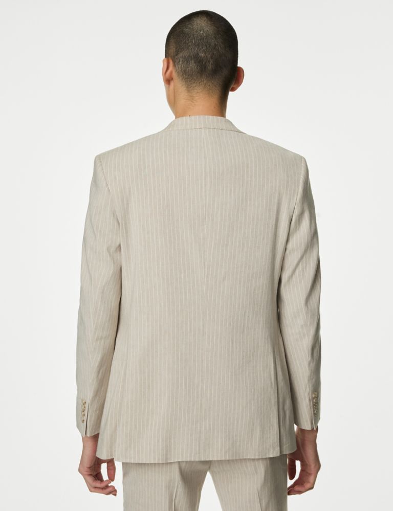 Tailored Fit Italian Linen Miracle™ Stripe Suit Jacket 5 of 7