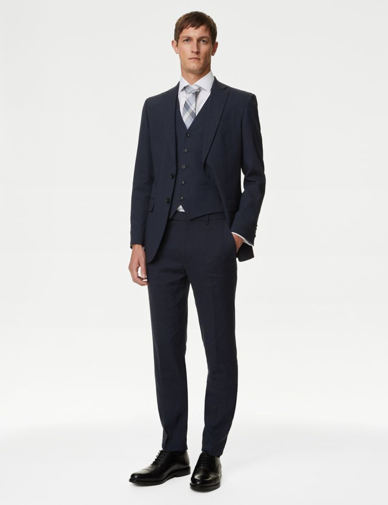 Tailored Fit Italian Linen Miracle™ Suit Trousers 5 of 7