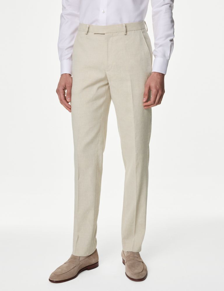 Tailored Fit Italian Linen Miracle™ Suit Trousers 1 of 7