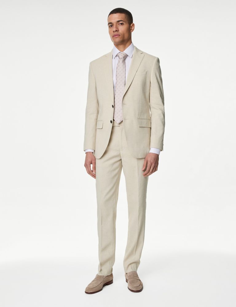 Tailored Fit Italian Linen Miracle™ Suit Trousers 5 of 7