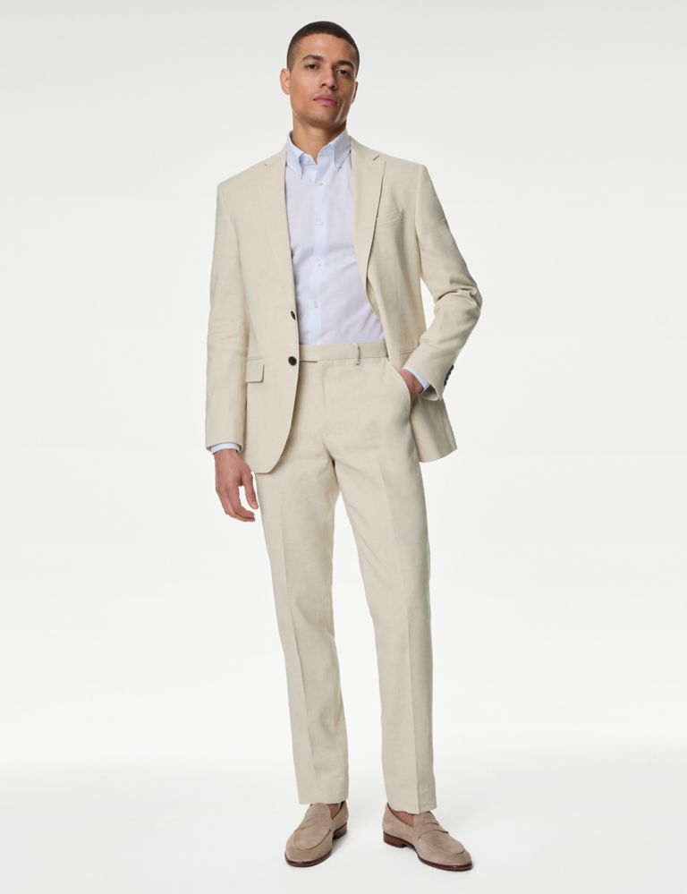 Tailored Fit Italian Linen Miracle™ Suit Trousers 6 of 7