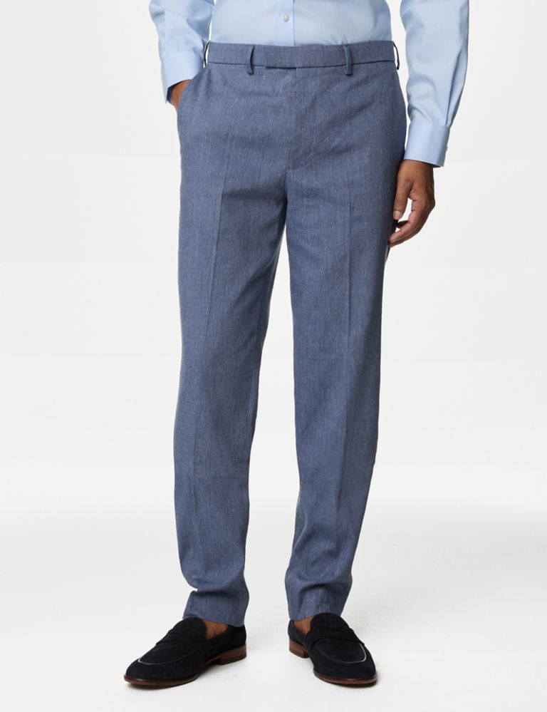 Tailored Fit Italian Linen Miracle™ Suit Trousers 1 of 7