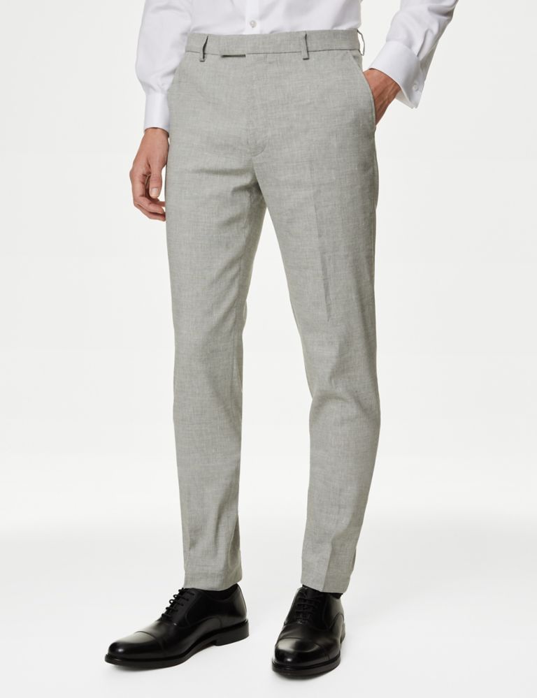 Tailored Fit Italian Linen Miracle™ Suit Trousers 1 of 8