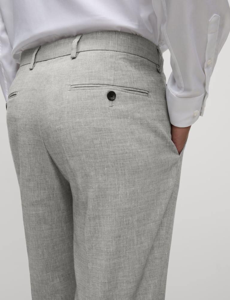 Tailored Fit Italian Linen Miracle™ Suit Trousers 4 of 8