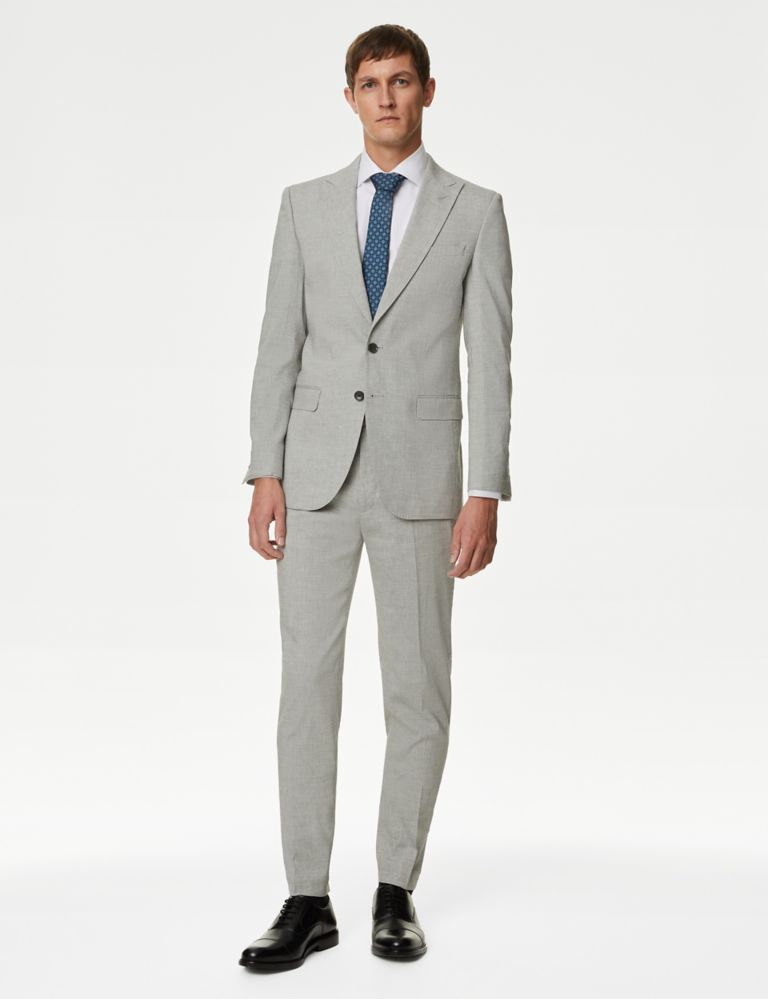 Tailored Fit Italian Linen Miracle™ Suit Trousers 6 of 8