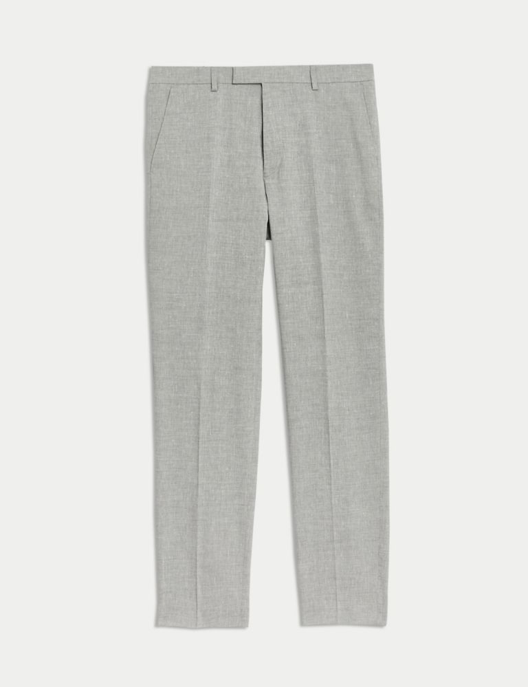 Tailored Fit Italian Linen Miracle™ Suit Trousers 2 of 8