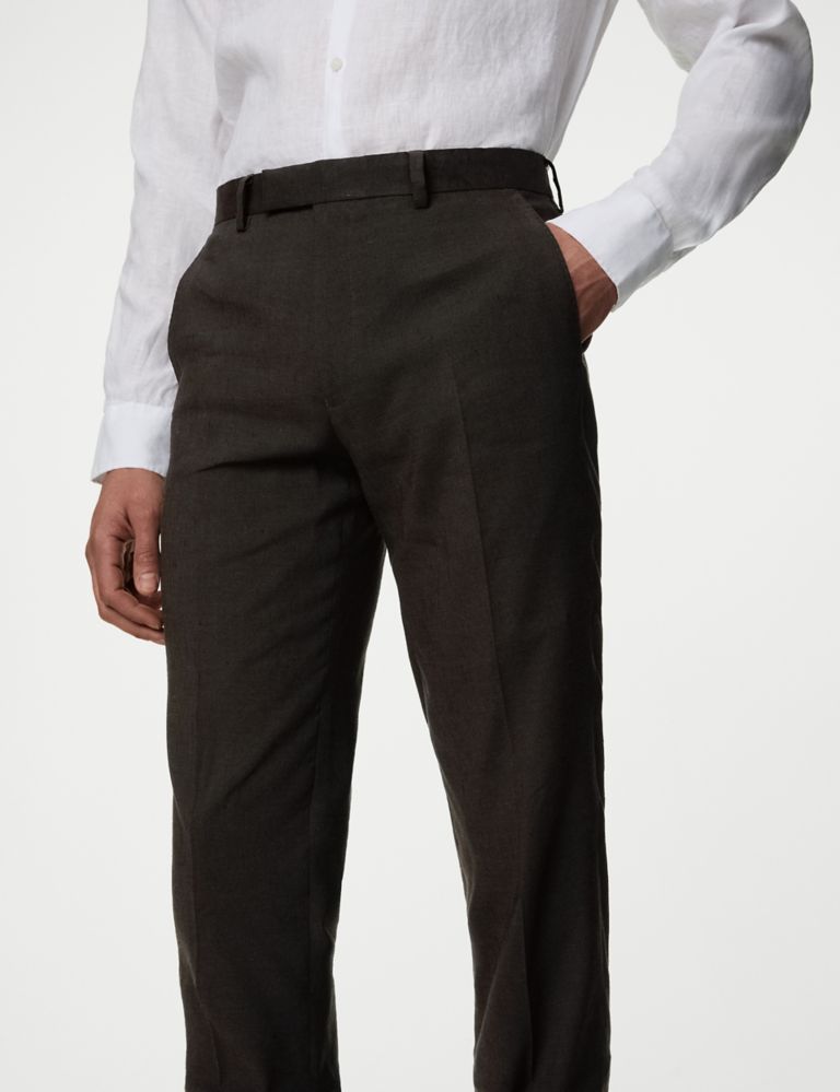 Tailored Fit Italian Linen Miracle™ Trousers 4 of 8
