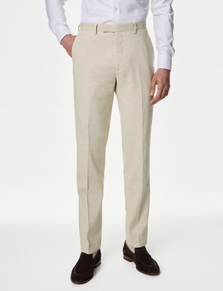 Tailored Fit Italian Linen Miracle™ Trousers 1 of 9