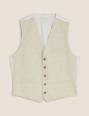 Tailored Fit Italian Linen Miracle™ Waistcoat Image 2 of 8