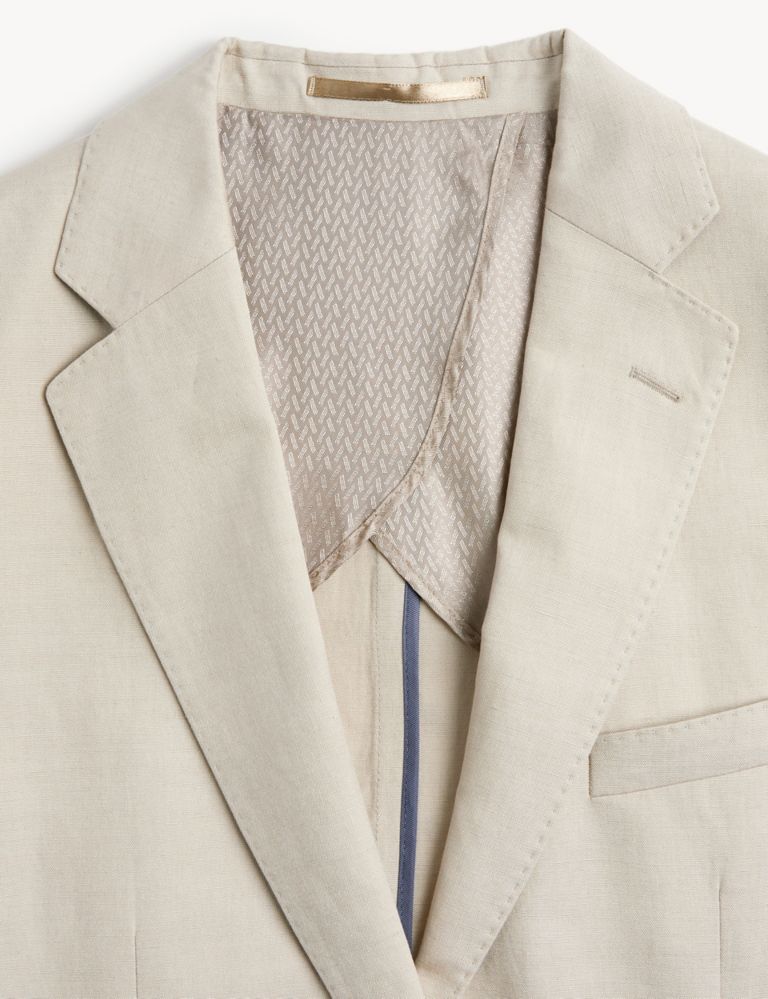 Tailored Fit Italian Silk And Linen Jacket | JAEGER | M&S