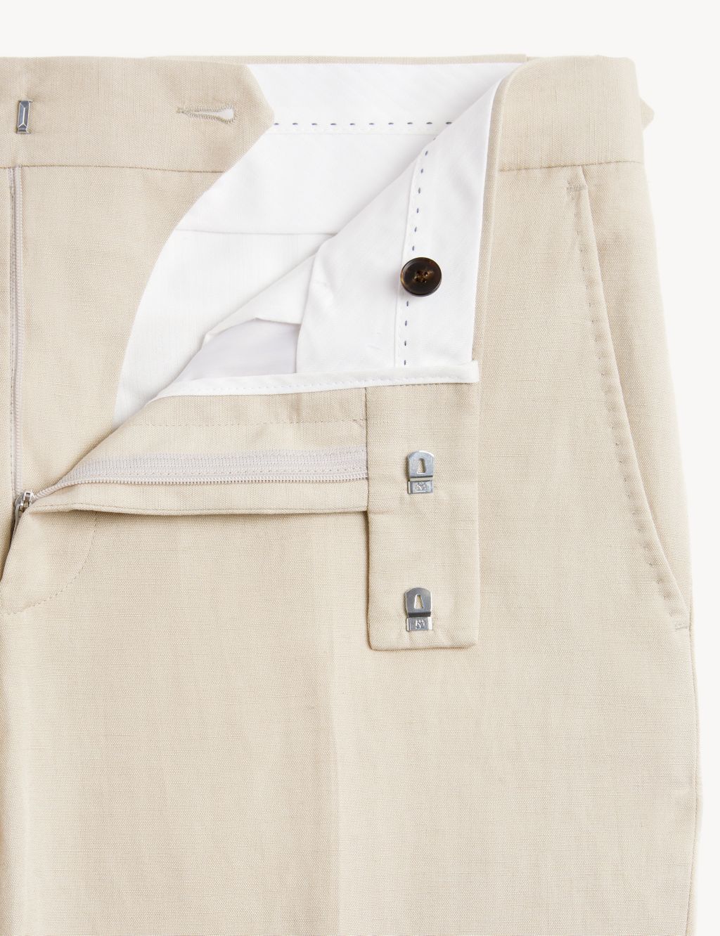 Tailored Fit Italian Silk And Linen Trousers 2 of 5
