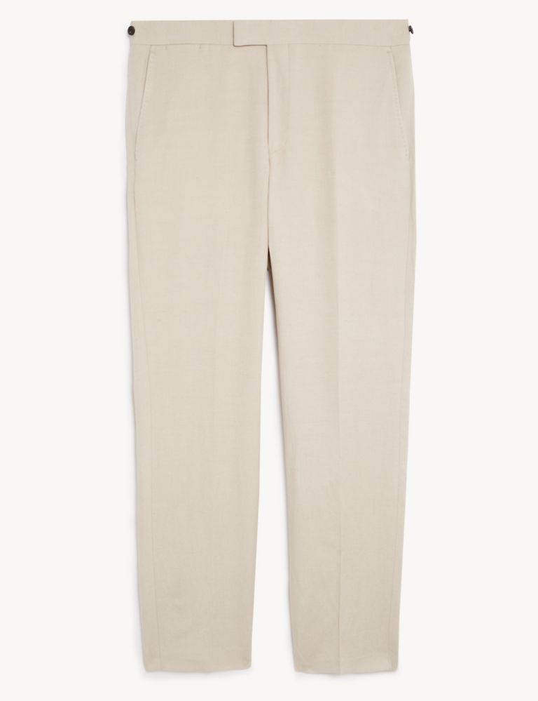 Tailored Fit Italian Silk And Linen Trousers | JAEGER | M&S