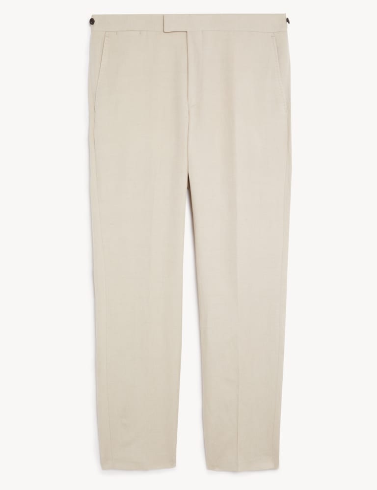 Tailored Fit Italian Silk And Linen Trousers 1 of 5