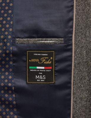 M&S MARKS & SPENCER Mens Nova Fides Gray Wool Tailored Pants Flat