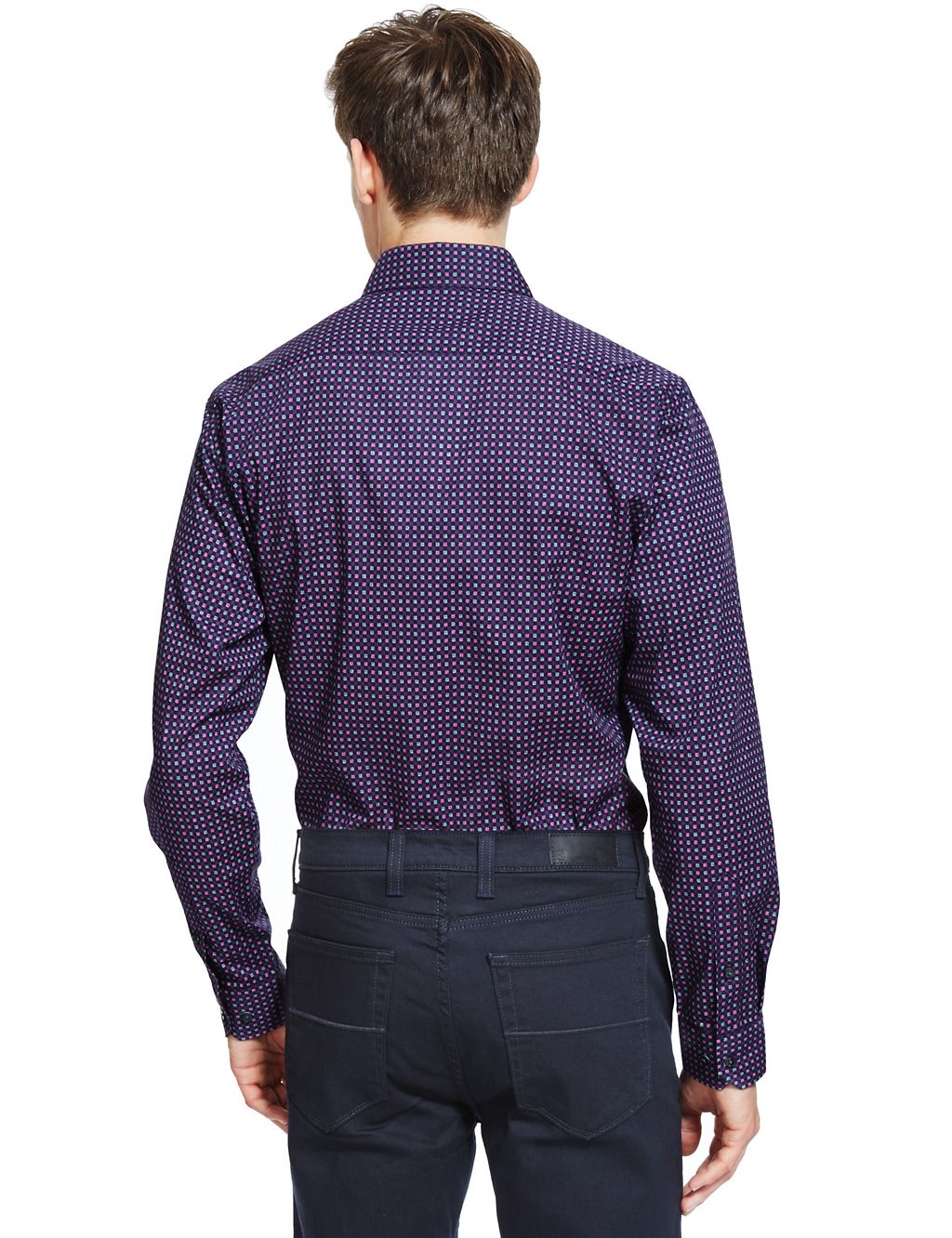 Tailored Fit Jacquard Checked Shirt 2 of 5