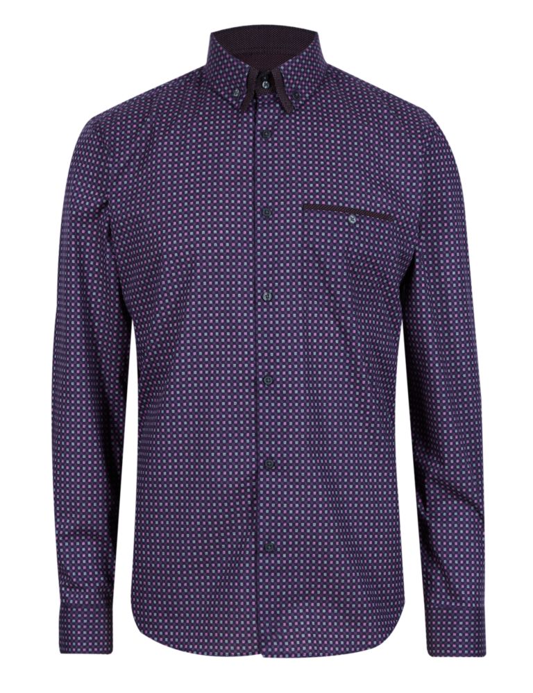 Tailored Fit Jacquard Checked Shirt 2 of 5