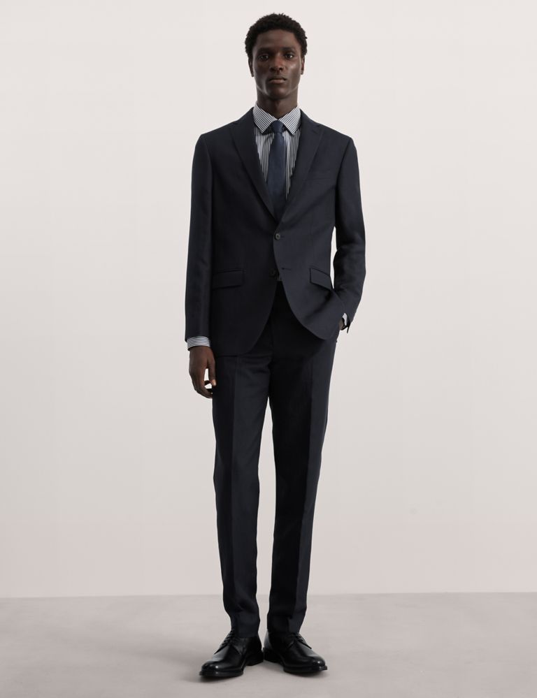 Tailored Fit Linen Blend Suit Jacket 5 of 9