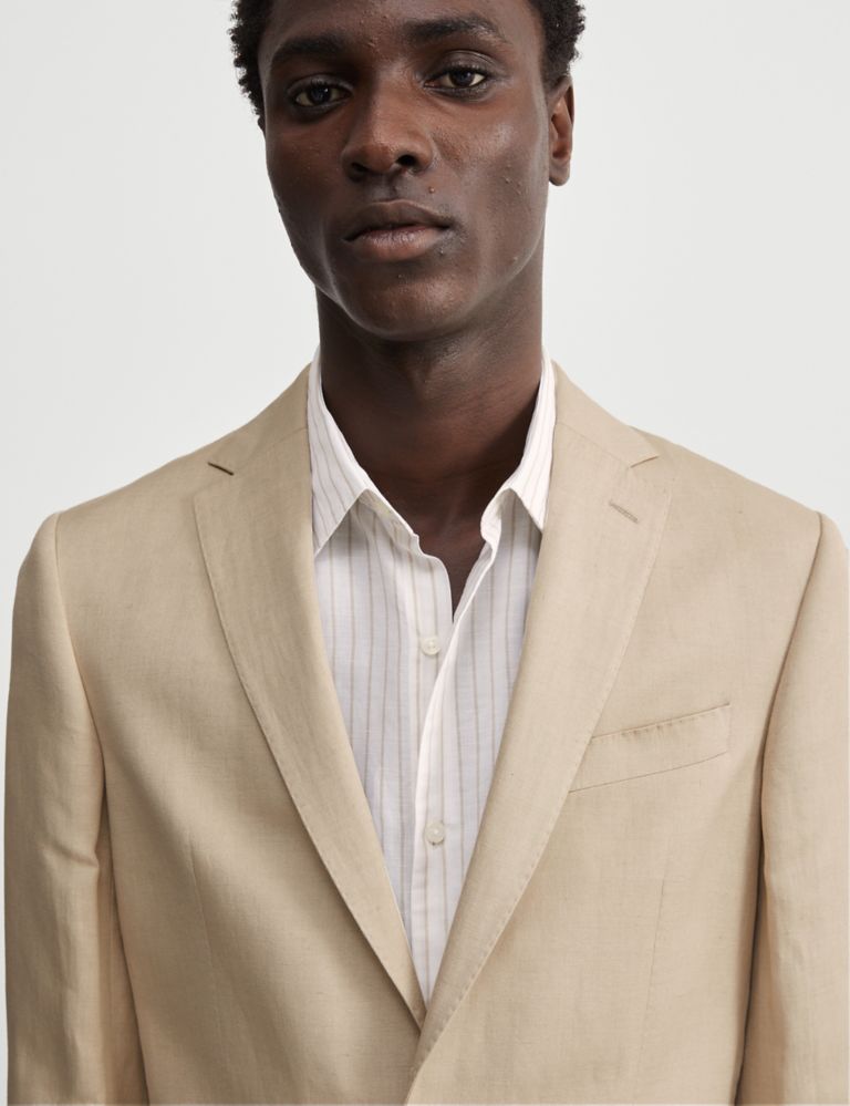 Tailored Fit Linen Blend Suit Jacket 4 of 10