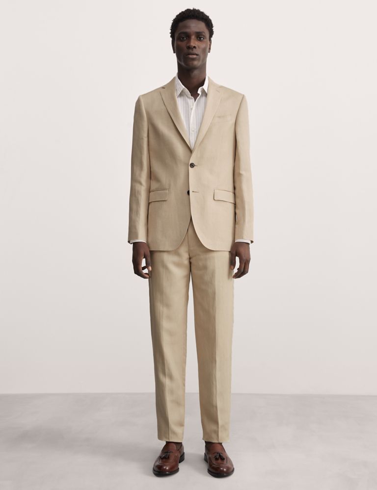 Tailored Fit Linen Blend Suit Jacket 5 of 10