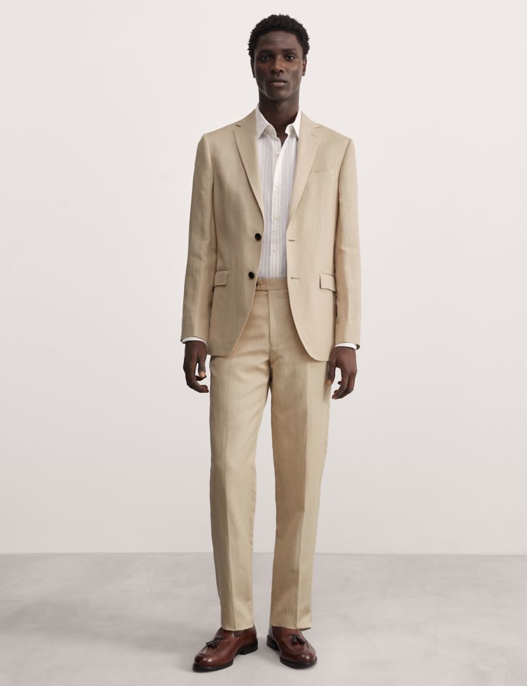 Tailored Fit Linen Blend Suit Jacket 8 of 10