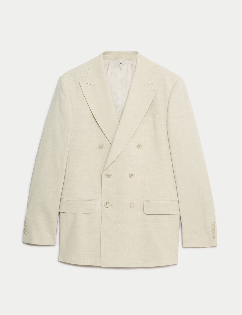 Tailored Fit Linen Rich Double Breasted Suit Jacket 1 of 8