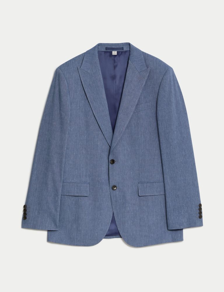 Tailored Fit Linen Rich Suit Jacket 2 of 7