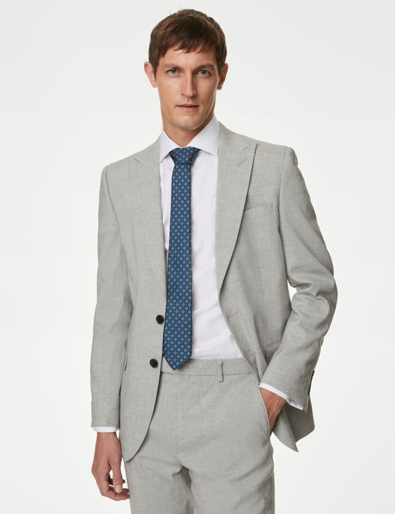 Tailored Fit Linen Rich Suit Jacket 1 of 9