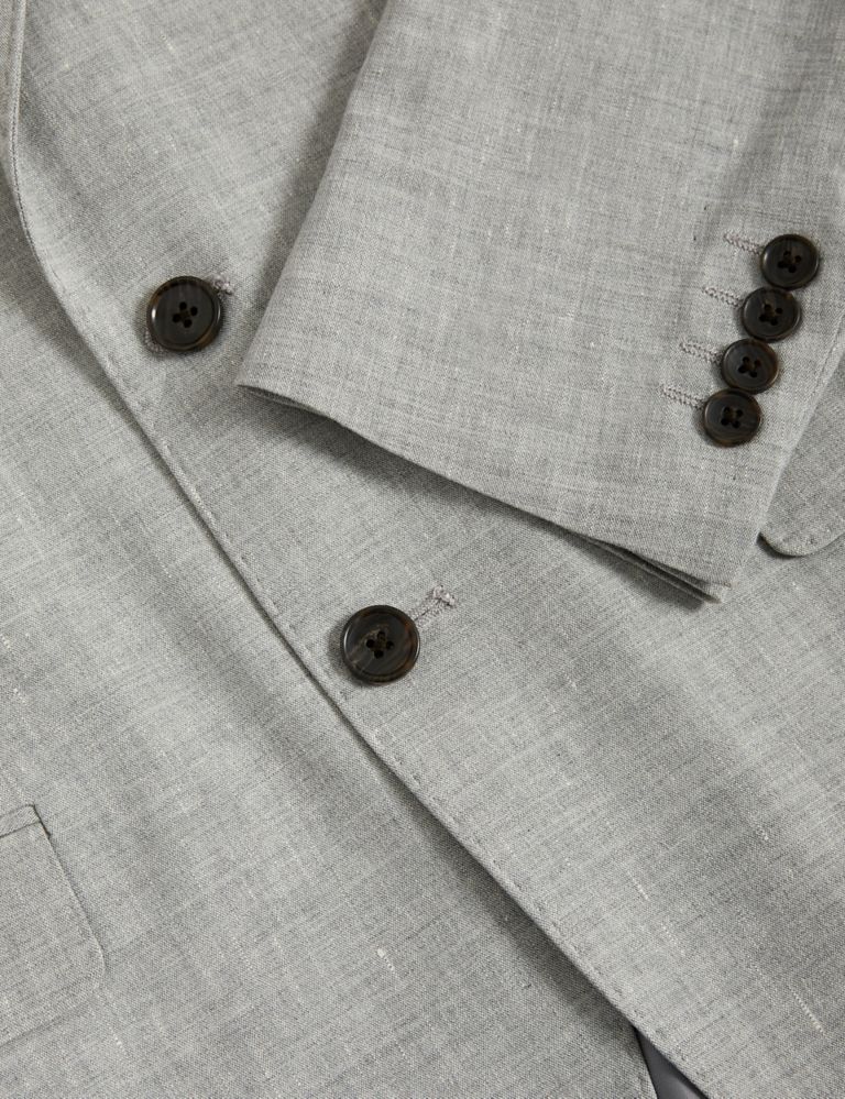 Tailored Fit Linen Rich Suit Jacket 4 of 9
