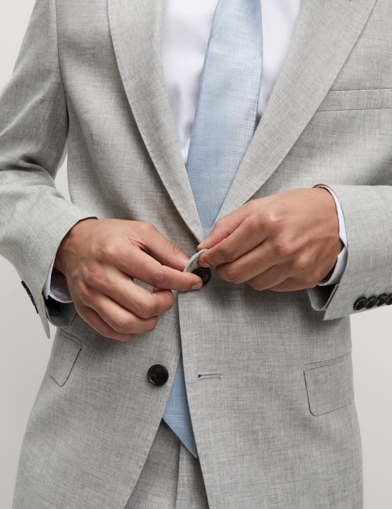 Tailored Fit Linen Rich Suit Jacket 5 of 9