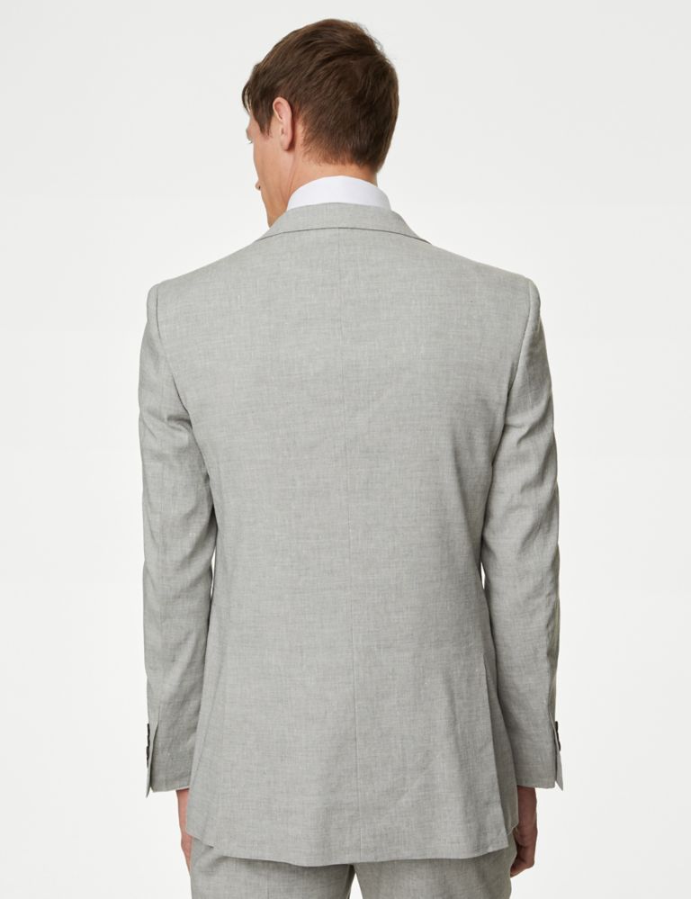 Tailored Fit Linen Rich Suit Jacket 7 of 9