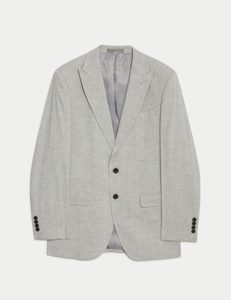 Tailored Fit Linen Rich Suit Jacket 3 of 9