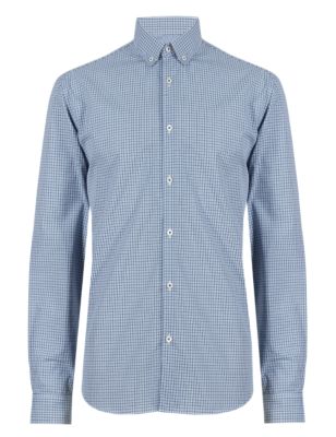 Tailored Fit Long Sleeve Checked Shirt Image 2 of 5