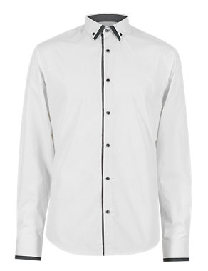 Tailored Fit Long Sleeve Mini Geometric Print Shirt Image 2 of 6