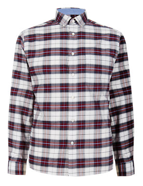 Tailored Fit Long Sleeve Oxford Checked Shirt Image 2 of 6
